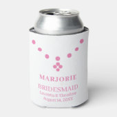 Roze & Wit Bruidsmeisje Gift Gepersonaliseerd Blikjeskoeler (Blikje Voorkant)