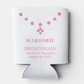 Roze & Wit Bruidsmeisje Gift Gepersonaliseerd Blikjeskoeler (Achterkant)