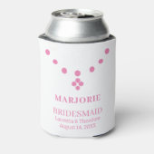 Roze & Wit Bruidsmeisje Gift Gepersonaliseerd Blikjeskoeler (Blikje Achterkant)