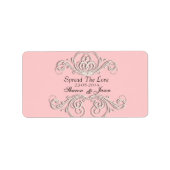 Roze Wit  Bruiloft Favor Labels (Voorkant)