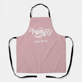 Roze Wit Cadeau Happy Moederdag Schort (Voorkant)
