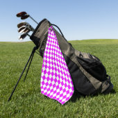 Roze Wit Checker Diamant Patroon Golfhanddoek (Groen)