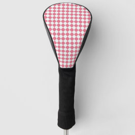 Roze Wit Checker Diamant Patroon Golfheadcover