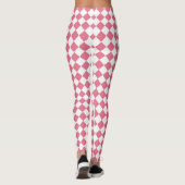 Roze Wit Checker Diamant Patroon Leggings (Achterkant)