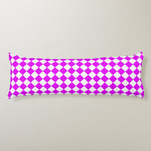 Roze Wit Checker Diamant Patroon Lichaamskussen