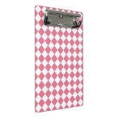 Roze Wit Checker Diamant Patroon Mini Klembord (Schuin)