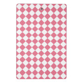 Roze Wit Checker Diamant Patroon Mini Klembord (Achterkant)