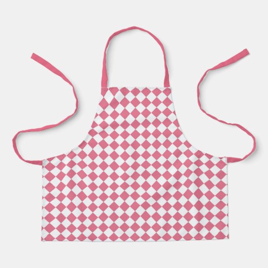 Roze Wit Checker Diamant Patroon Schort (Voorkant)