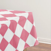 Roze Wit Checker Diamant Patroon Tafelkleed (Voorbeeld)