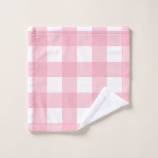 Roze & Wit Checkerboard Badhanddoek Set Bad Handdoek (Wasdoekje)