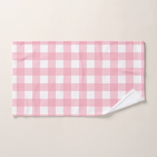 Roze & Wit Checkerboard Badhanddoek Set Bad Handdoek (Handdoek)