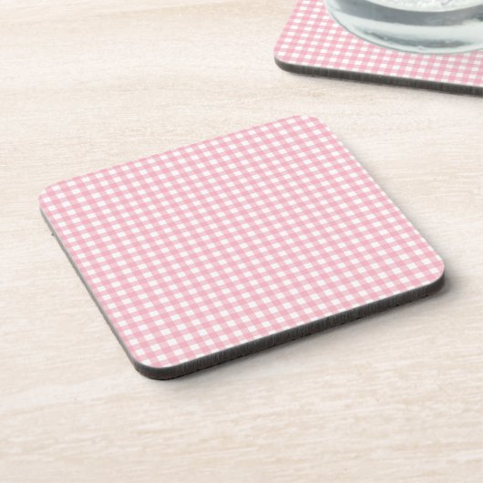 Roze & Wit Checkerboard Beverage Coaster Bier Onderzetter (Linkerzijde)