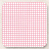 Roze & Wit Checkerboard Beverage Coaster Bier Onderzetter (Voorkant)