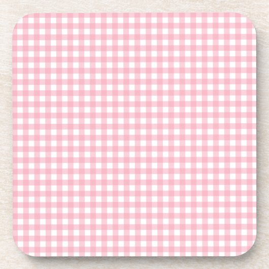 Roze & Wit Checkerboard Beverage Coaster Bier Onderzetter (Voorkant)