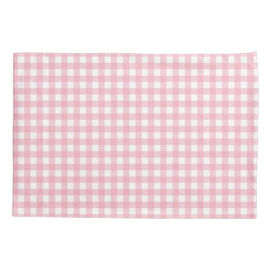 Roze & Wit Checkerboard Evergreen Pillow Hoesje Kussensloop (Achterkant)
