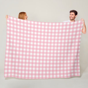 Roze & Wit Checkerboard Fleece Deken