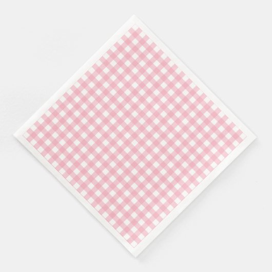 Roze & Wit Checkerboard Papier Diner Servetten (Hoek)