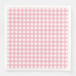 Roze & Wit Checkerboard Papier Diner Servetten