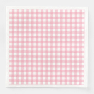 Roze & Wit Checkerboard Papier Diner Servetten
