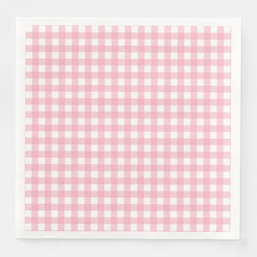 Roze & Wit Checkerboard Papier Diner Servetten (Voorkant)