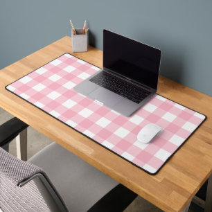 Roze & Wit Checkerboard Patroon Desk Mat