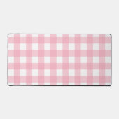 Roze & Wit Checkerboard Patroon Desk Mat (Voorkant)