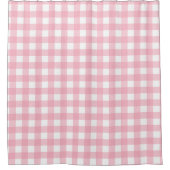 Roze & Wit Checkerboard Patroon Douchegordijn (Voorkant)