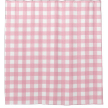 Roze & Wit Checkerboard Patroon Douchegordijn