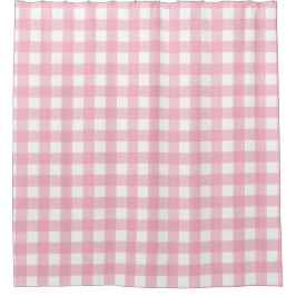 Roze & Wit Checkerboard Patroon Douchegordijn