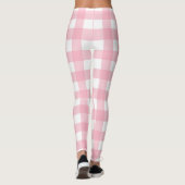 Roze & Wit Checkerboard Patroon Leggings (Achterkant)