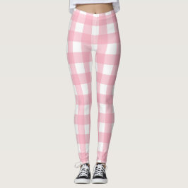 Roze & Wit Checkerboard Patroon Leggings