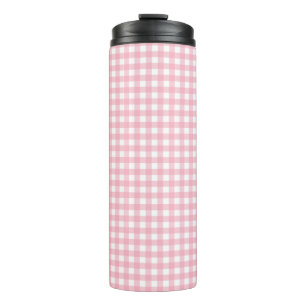 Roze & Wit Checkerboard Thermal Tumbler Thermosbeker