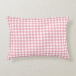 Roze & Wit Checkerboard Trendy Accent Kussen