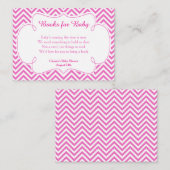 Roze & Wit Chevron Baseball Baby Boek Aanvraag Informatiekaartje (Voorkant / Achterkant)