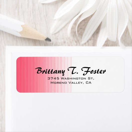 Roze Wit Curve Brush Script Elegant Minimalist Etiket (Insitu)