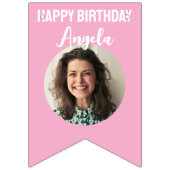 Roze Wit Custom 40ste verjaardag bunting Vlaggetjes (Tweede vlag)