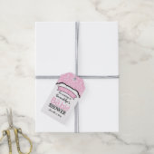 Roze Wit Damask Baby shower Dank u Labels Cadeaulabel (Met Touw)