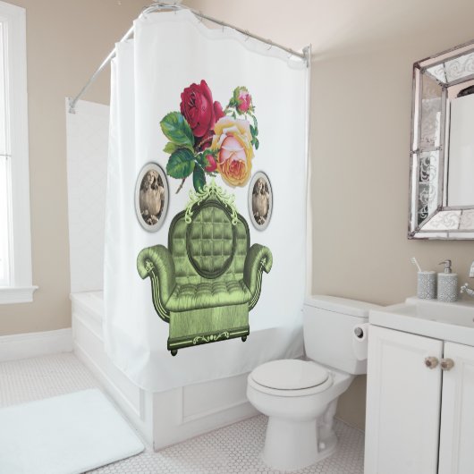  roze, wit douwergordijn douchegordijn (In situ)