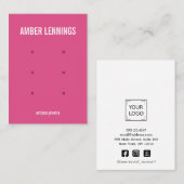 ROZE WIT DRIE OORBEL HOLE SETS LOGO SOCIAL VISITEKAARTJE (Voorkant / Achterkant)