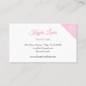 Roze Wit Druppelend Schattige Hart Beauty Cosmetic Visitekaartje (Achterkant)