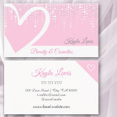Roze Wit Druppelend Schattige Hart Beauty Cosmetic Visitekaartje