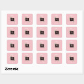 Roze Wit Echografie Foto Dank u Baby shower Vierkante Sticker (Vel)