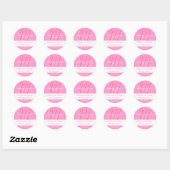 Roze Wit Eenvoudig Initiaal Trouwgunst Dank u Ronde Sticker (Vel)