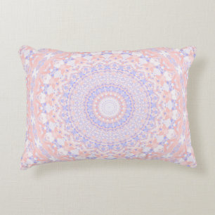 Roze, wit en blauw Kaleidoscoop Accent Kussen