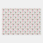 Roze Wit en Blauw Kerstmis Kousen Inpakpapier Vel (Voorkant 3)