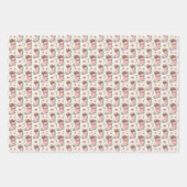 Roze Wit en Blauw Kerstmis Kousen Inpakpapier Vel (Voorkant)