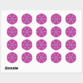 Roze wit en bruin ~ ronde sticker (Vel)