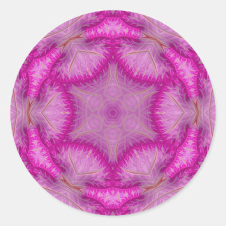 Roze wit en bruin ~ ronde sticker