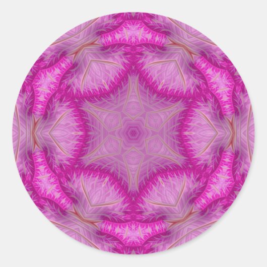 Roze wit en bruin ~ ronde sticker (Voorkant)