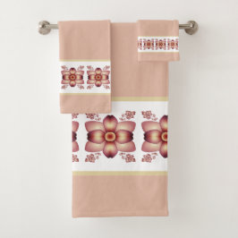 Roze wit en crème bad handdoek